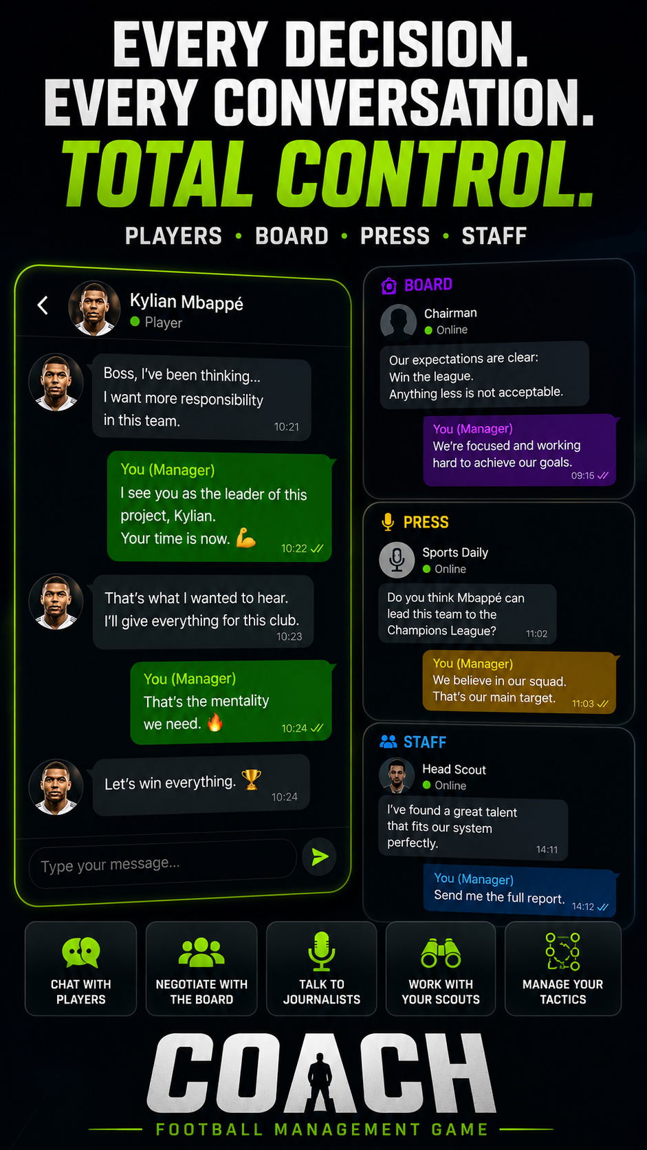 COACH — total control over every conversation